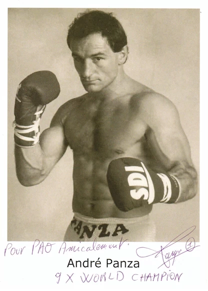André Panza, portrait boxe dédicacé